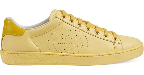 yellow gucci ace sneakers